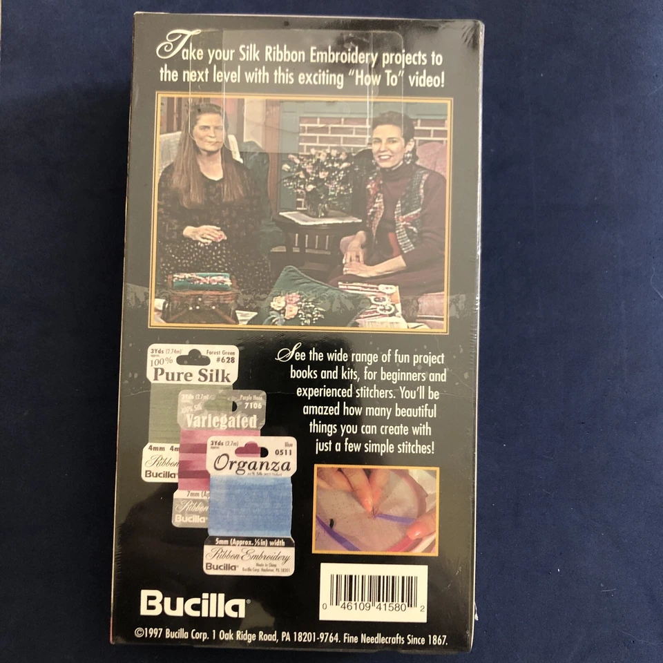 Cinta de seda bordado VIDEO intermedio NUEVAS PUNTADAS instrucciones BUCILLA - VHS Foto 2 de 2