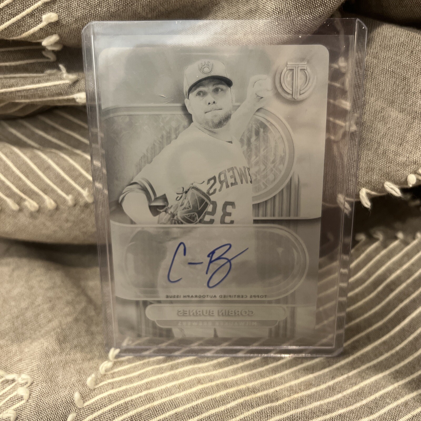 2024 Topps Tribute - Tribute Autographs Printing Plate Black Corbin Burnes 1/1