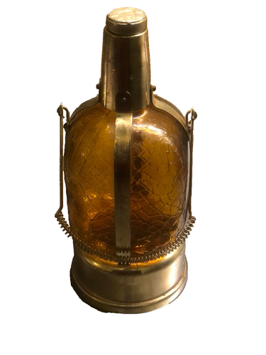 Décanteur musical vintage 1970 verre & laiton – bouteille lanterne rare - Picture 16 of 23