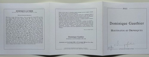 GAUTHIER DOMINIQUE EINLADUNGSKARTE 2001 SIGNIERT BLEISTIFT NUM/200 HANDSIGNED CARD - Bild 6 von 7