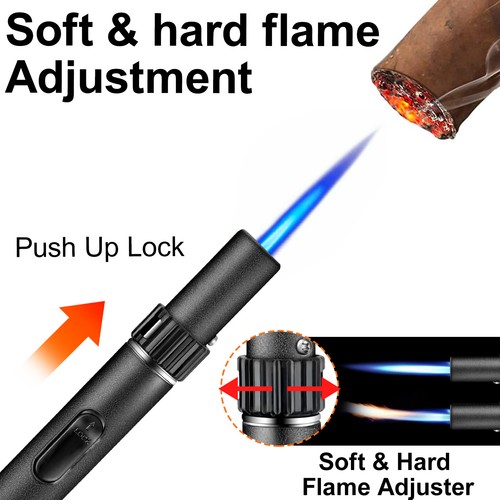 Butane Torch Lighter with Adjustable Jet Flame Windproof Refillable Long Lighter - Picture 27 of 43