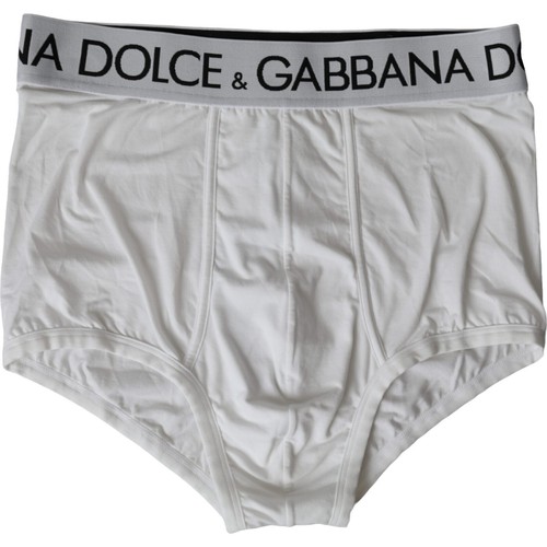 DOLCE & GABBANA Underwear White Cotton Stretch Branded Logo