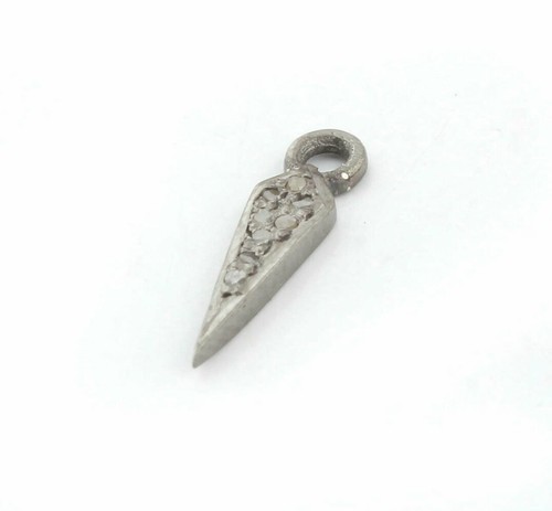 Pave Diamond Tiny Spike Pendant 925 Sterling Silver Jewelry Additional Findings. - Picture 11 of 12
