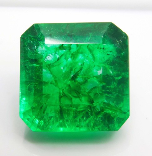 Esmeralda Verde Colombiana Natural 9.85 Ct Corte Asscher Piedra Preciosa Suelta CERTIFICADA - Imagen 2 de 9