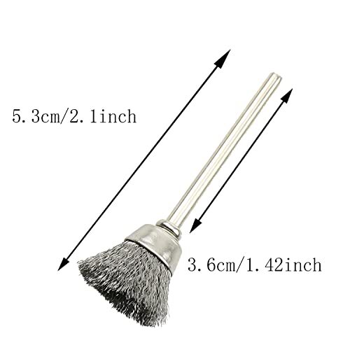 15pcs Cup Shape 15mm Stainless Steel Wire Brush Rust Removing Brush