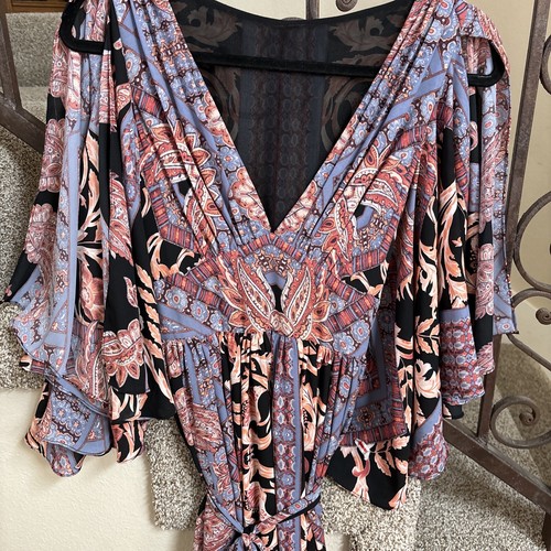Free People Fern Print Goddess Maxi Dress Floral Boho size 2/4 ( Sz Tag Off) D1 - Picture 13 of 14
