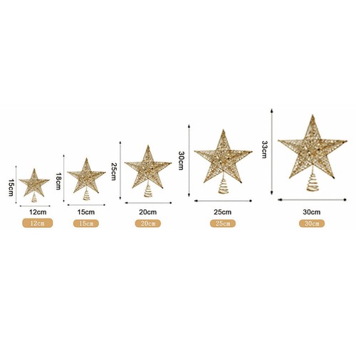 LED Tree Topper Star Christmas Decoration Top Xmas Star Light Up Glitter Gift AU - Picture 15 of 18