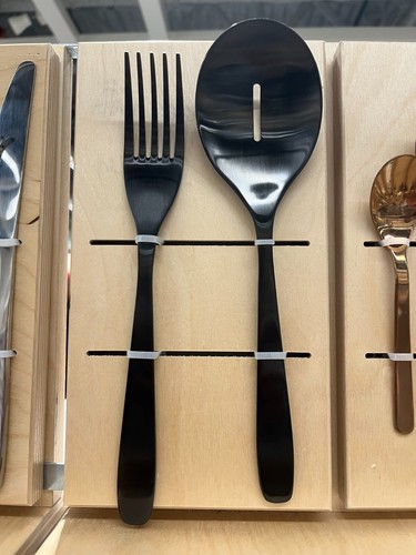New IKEA TILLAGD 2 Piece Black Serving Set 24 cm (9 ") 105.601.66 - Foto 3 di 6