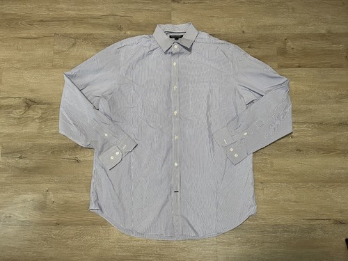 Banana Republic Shirt Mens XL Blue White Striped Non Iron Classic Fit Button Up - Picture 1 of 9