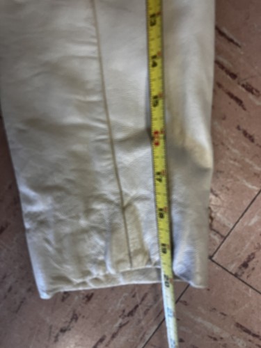 Vintage 70's ivory leather & fur trim jacket trench coat - Picture 8 of 15