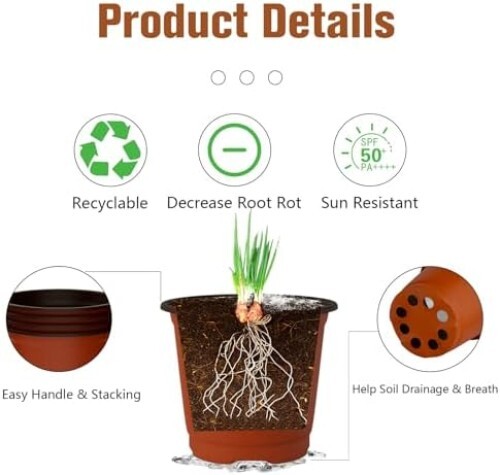 40 Pcs Plastic Plant Nursery Seed Starting Pots for Succulent Seedling 4 Inch - Picture 7 of 8