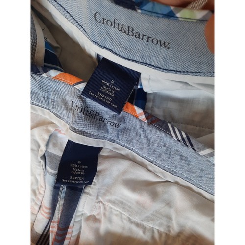 Croft & Barrow Para Hombres 2 de Talla 36 Nova Chino a Cuadros Cremallera Corta Botón Mosca Algodón Puro - Imagen 5 de 7