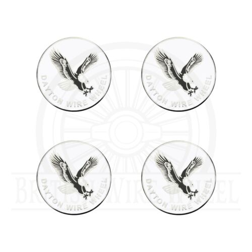 Dayton Eagle Chrome & White Metal Wheel Chip Emblems | 2.25" | Set or Single - Picture 15 of 21