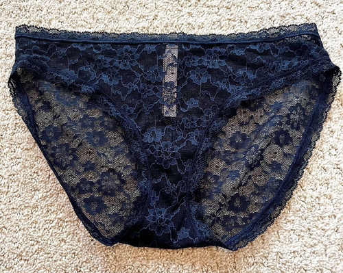 Victoria's Secret Bikini blau Höschen Medium Stretch Spitze Blumen sexy Stretch NEU