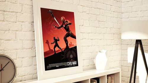 Captain America Civil War Movie Poster 2016 IMAX Iron Man 16.6 x 23.4 in (A2) - Picture 3 of 4