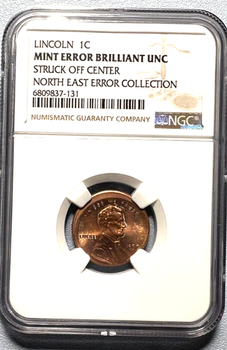 1999 Lincoln Cent Mint Error Struck Off Center - North East Error Collection NGC - Picture 1 of 2