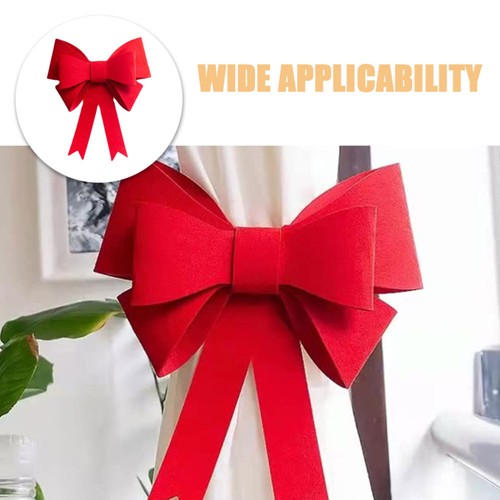 2pcs Large Christmas Bow Red Wreath Bow Christmas Tree Topper For Decorations - Picture 4 of 12