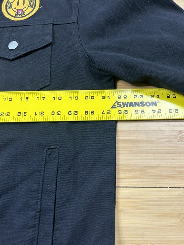 WESC Trucker Black Denim Jacket Mens Medium Pristine - Picture 5 of 6