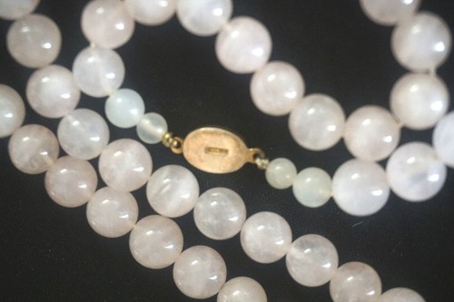 Vintage Carved Pint Jade Quartz Necklace Pendant - Picture 10 of 12