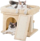 Small Cat Tree Tower for Large Cat, Cat Bed House with Large Perch for Adult Cat