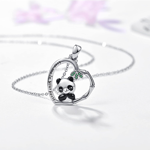 S925 Sterling Silver Panda Necklace for Women Cute Panda Pendant in Sterling Sil - Picture 5 of 7