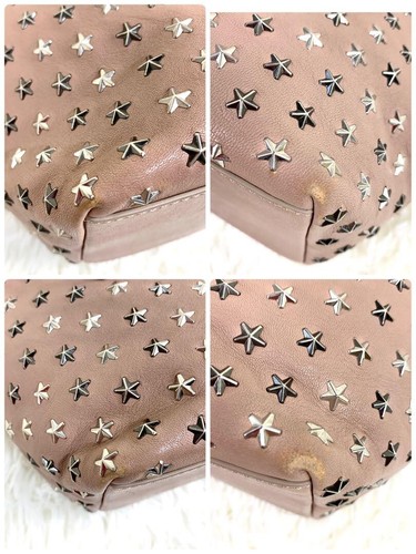Bag JIMMY CHOO Leather Star Studs 2way Hand Tote Crossbody Logo - Picture 6 of 10