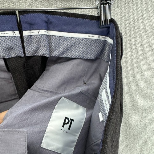PT Torino Mens Pants Black 46 (31X36) Superslim Fit 100% Wool Dress Chino NWT - Picture 15 of 17