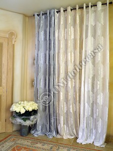 TENDA ARREDO CON ANELLI GRIGIO CREMA BIANCO MISURA CM 140X280 PER ... TENDA ARREDO CON ANELLI GRIGIO CREMA BIANCO MISURA CM 140X280 PER ...