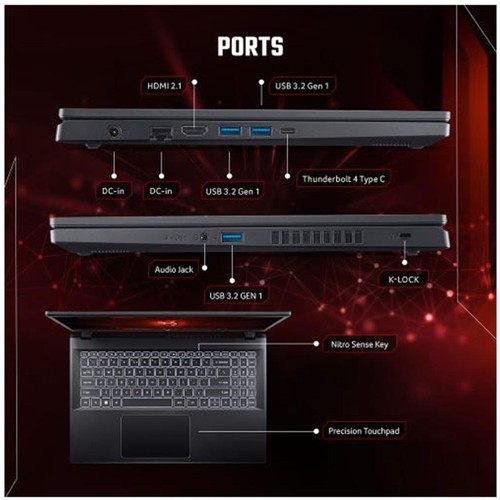 Acer Nitro V15 15,6 " 144HZ I7-13620H 32GB DDR5 960GB SSD RTX 2050 4GB WIN11 Pro - Picture 6 of 6
