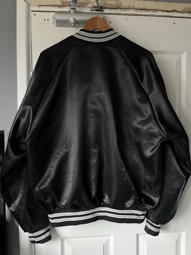 Chicago White Sox MLB Chalk Line Men XL Black Snap Satin Jacket Vintage 90s - Picture 2 of 6