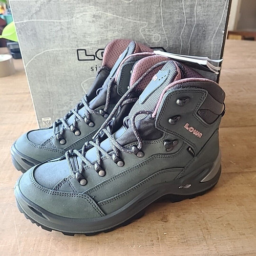 Lowa Women's Size 8.5 Renegade GTX Mid Boots All Terrain Graphite Rose Hike NEW