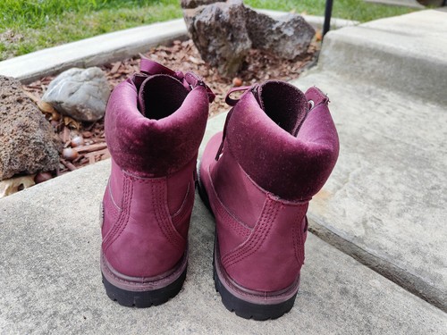 Timberland Women's 6" Premium Burgundy Waterproof w/Velvet Collar Size 7 - Bild 8 von 12