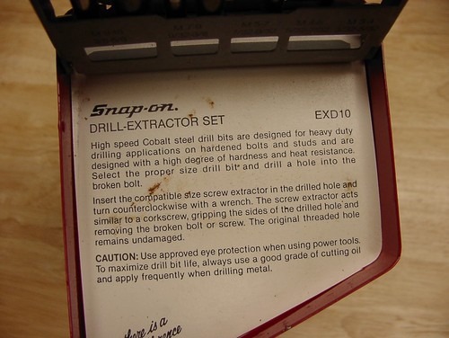 Vntg Snap-On EXD10 Extractor Set,W/Red Steel Box,XLINT,BUT INCOMPLETE!,L@@K,READ - Picture 4 of 9