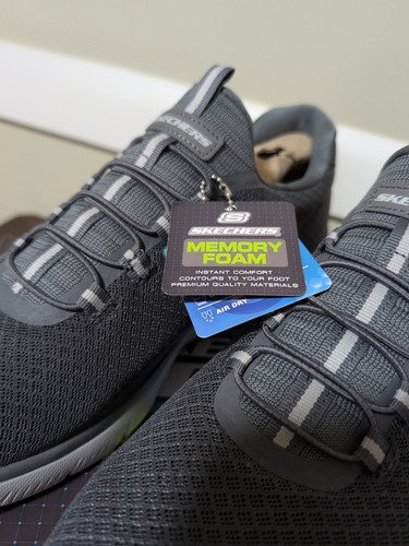 Sneakers Skechers Summits Char- Grigio Uomo Slip On Memory Foam Taglia 10,5 M Nuove con scatola - Foto 5 di 19