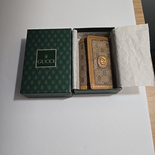 Gucci Vintage GG Signiture Leather/ Canvas Key Holder Wallet Original Box - Picture 6 of 6