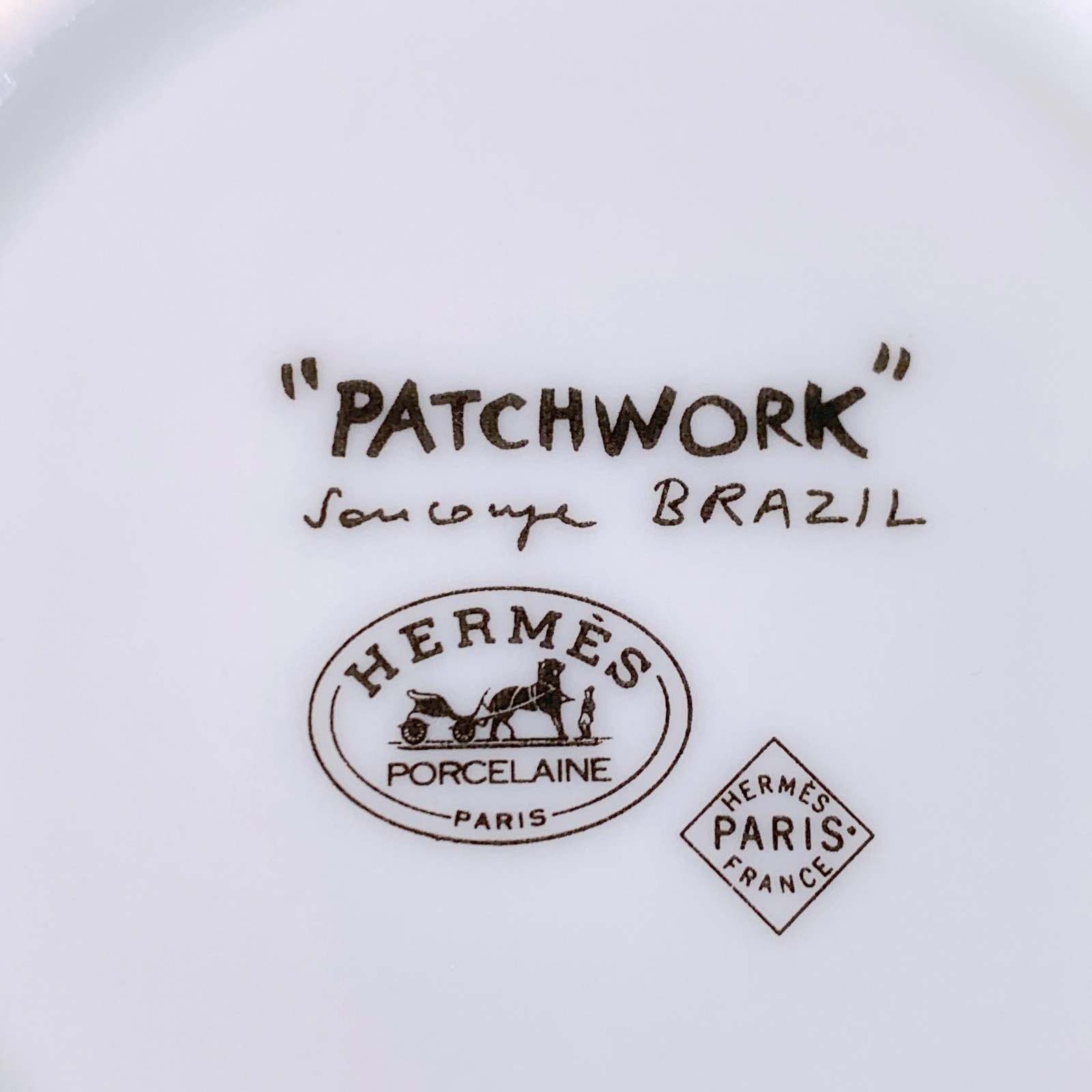 Hermes Paris Demitasse Cup & Saucer Patchwork Brazil Porcelain Tableware 3 Sets thumbnail 14