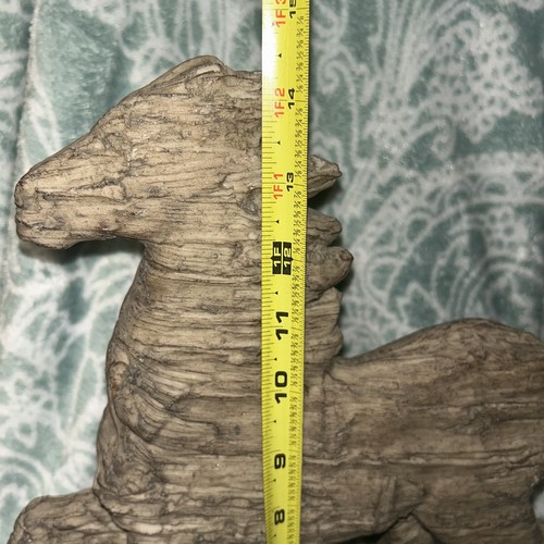 Vintage Primitive STYLE Home Wood Look Running Horse Sculpture Figurine - Picture 5 of 9