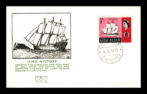 HMS VICTORY HEADING FOR GIBRALTAR POSTCARD