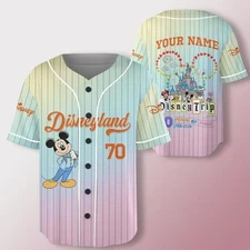 Personalized Mickey Mouse Magic Kingdom 70th Anniversary Baseball Jersey Shirt