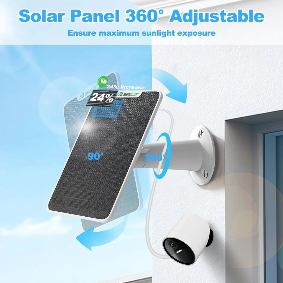 Paquete de 4 paneles solares de 6 W para cámara exterior Simplisafe IP65 panel solar resistente a la intemperie Foto 4 de 4