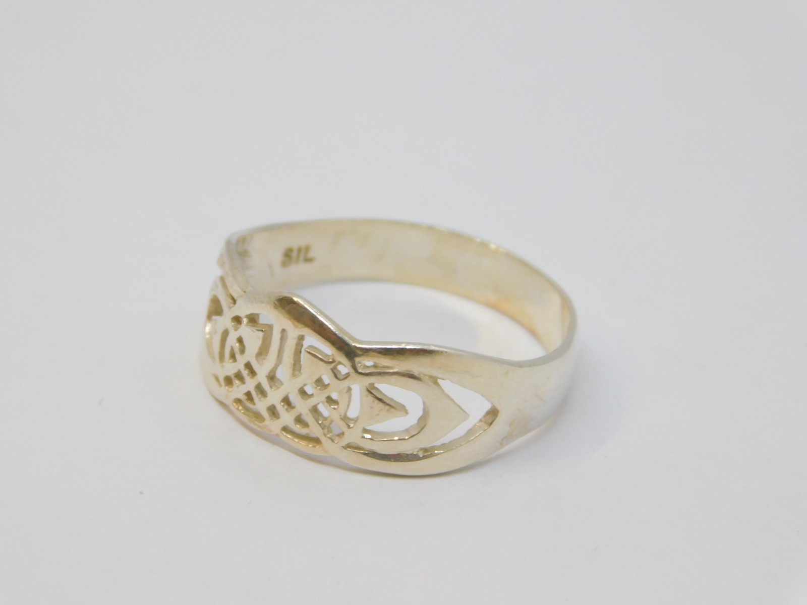 Sterling Silver Cutwork Patterned Heart Band Ring… - image 3