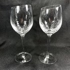Pier1 Angled Rim Crackle Stanted Rim Clear Red Wine Glasses 8 7/8” Set of 2
