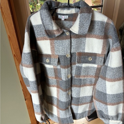 Jen & Co. Fall Colored Shiloh Plaid Sz. 2XL-3XL Shacket - Picture 1 of 9