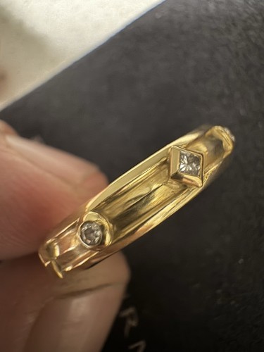 David Yurman Modern Renaissance 18k Gold Diamond 4mm Width Ring Band Size 7-7.5