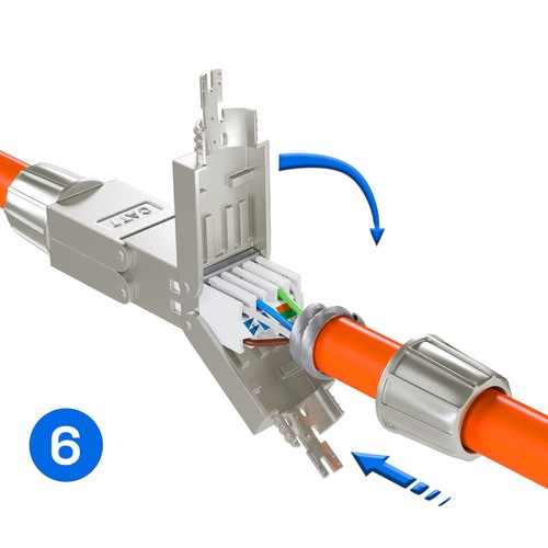 Verbinder Cat7 Netzwerk Kupplung LSA RJ-45 werkzeuglos AWG/23 Verlegekabel 2Stk. - Bild 6 von 11