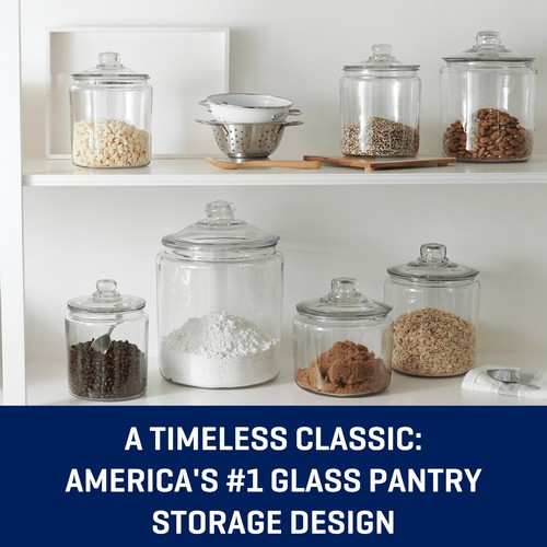1-Gallon Clear Glass Large Jar Wide Mouth with Sturdy Classic Lid For Storing US - Picture 5 of 6