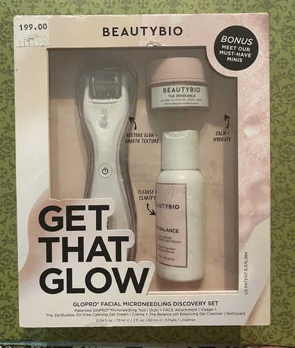 BeautyBio Get That Glow GloPRO Set Scoperta Microneedling Viso - NUOVO SIGILLATO