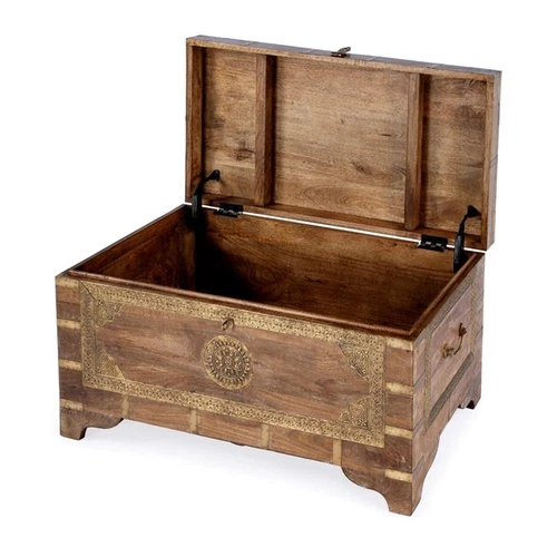 Butler Specialty Company Nador Wood Storage Trunk Coffee Table In Brown - Picture 6 of 10