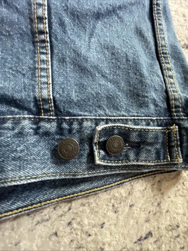 Levi Strauss Signature Jacket Men Medium Blue Denim Standard Trucker 100% Cotton - Picture 11 of 13