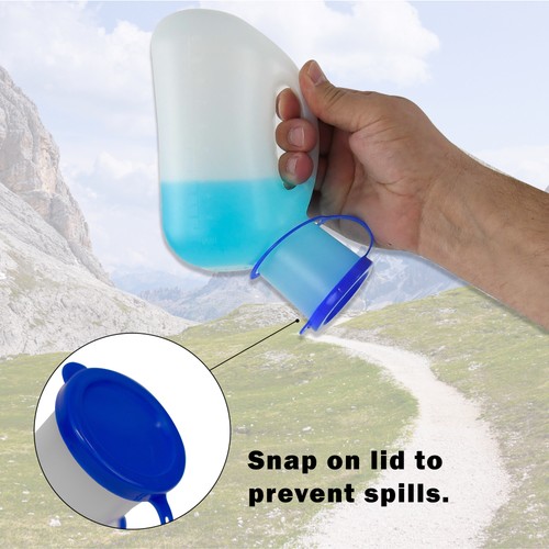 Travel Urinal Bottle for Men, Women 1000 mL Car Camping Road Trip Essentials - Picture 4 of 7